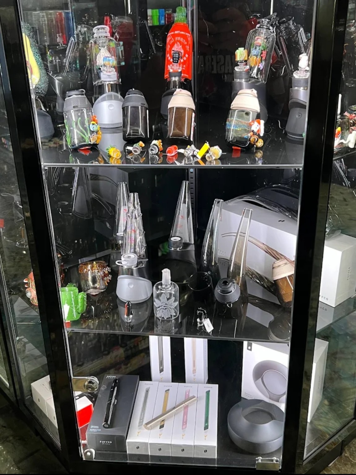 Premium glass wall display